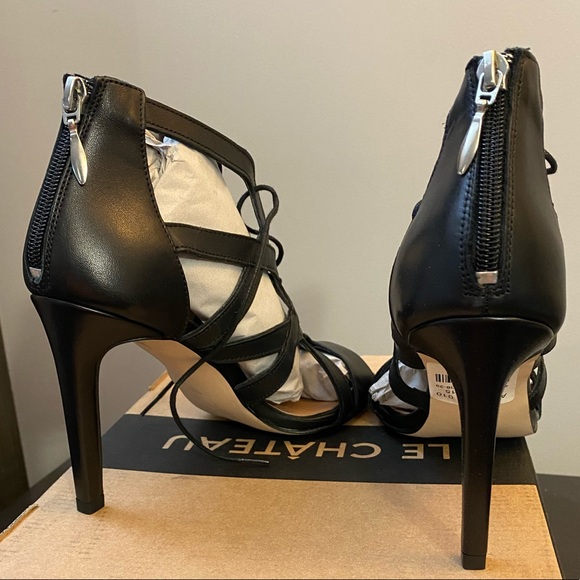 Brand new black lace up heels size 8 Le Chateau - Picture 3 of 5